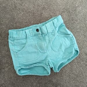 Hanna Andersson teal color denim jean shorts